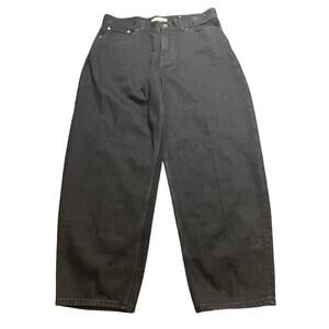 NWT Madewell The Arc-Leg‎ Jean Barrel Black Frost Size 29 NU032 Wide Leg Tapered